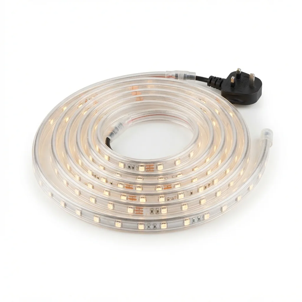 Лента светодиодная 220 В SMD2835 IP67, холодный белый