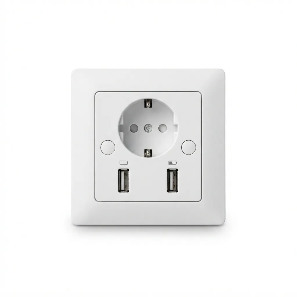 Розетка с USB (2 порта) Makel, белая